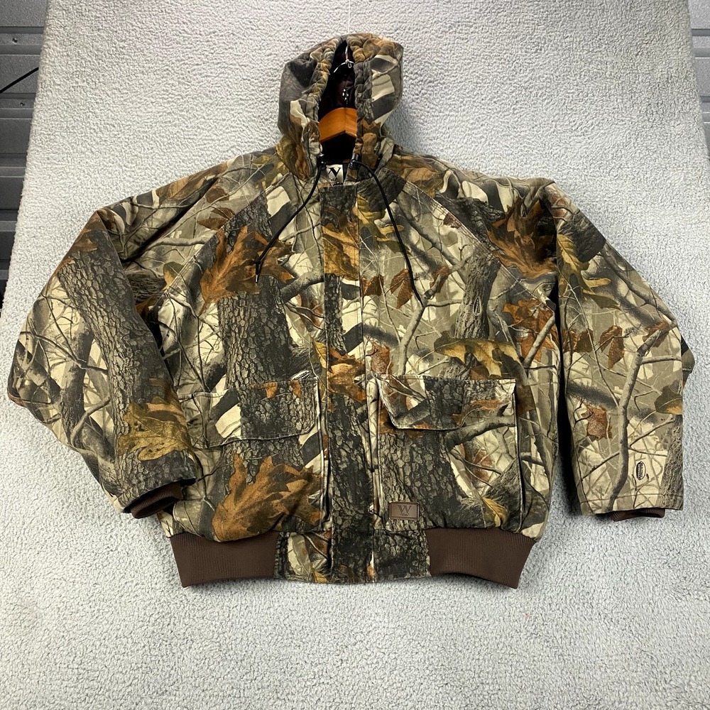 Vtg Walls Realtree Jacket Mens XXL Camo Insulated Thermal Hooded Hunting Fishing